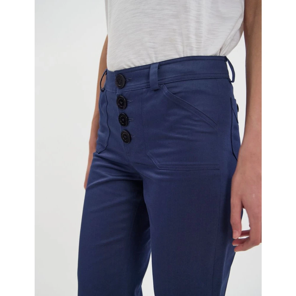 Ines De La Fressange Paris Charlotte marineblauwe katoenen broek Blue Dames
