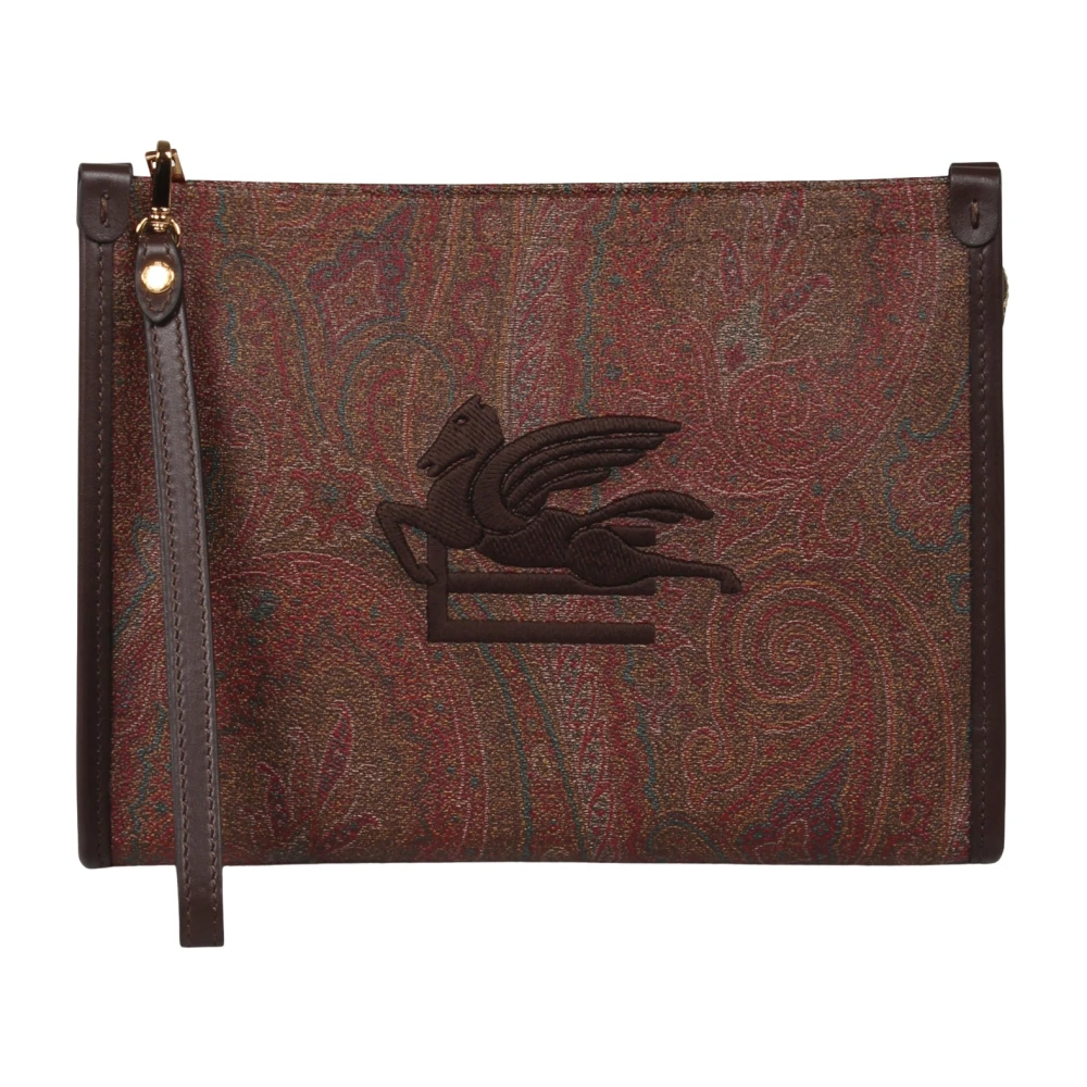 ETRO Paisley Jacquard Pegaso Pouch Brown Dames