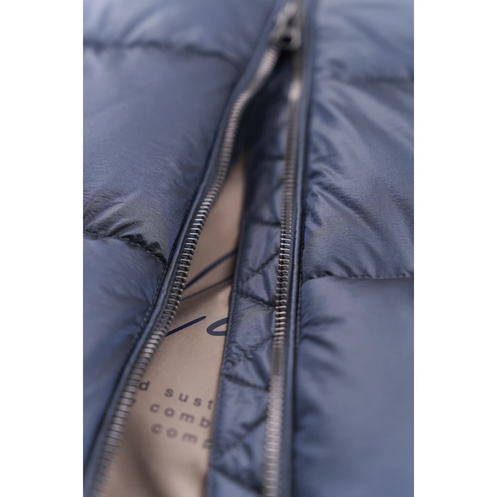 Bugatti Changierenden Steppjacke met Kunstbont kraag Blue Dames