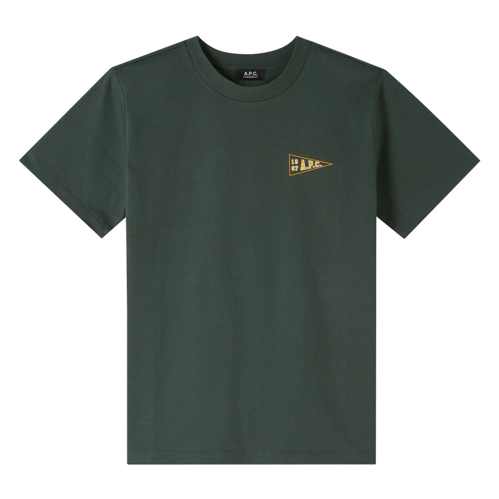 A.p.c. Universiteit Logo Katoenen T-shirt Green Heren