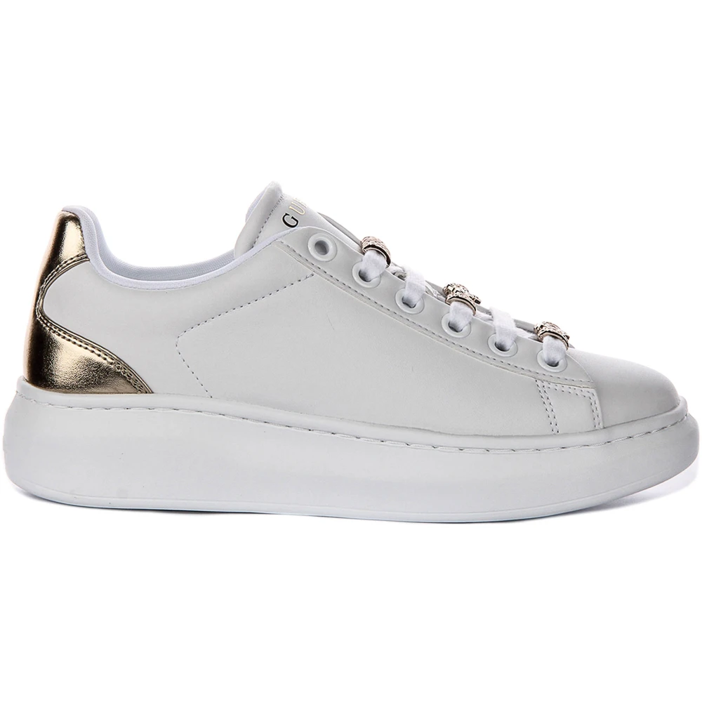 Guess Women's White Sneakers, 6 Uk, Fljfioele12 Trainers