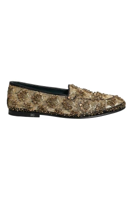 Sequin Crystal Flat Loafers