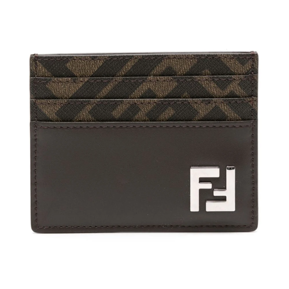 Fendi Men's Brown Leather Card Slots Wallet