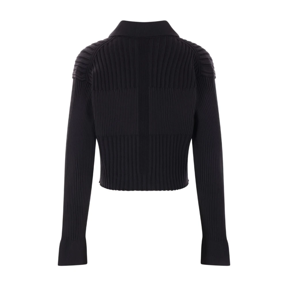 Cfcl Fluted Cropped Cardigan Black Dames