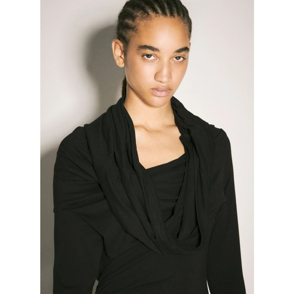 Entire Studios Gedrapeerd Mini Jurk Black Dames
