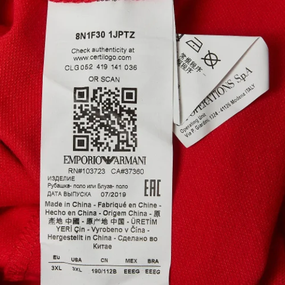 Armani Pre-owned Cotton tops Red Heren