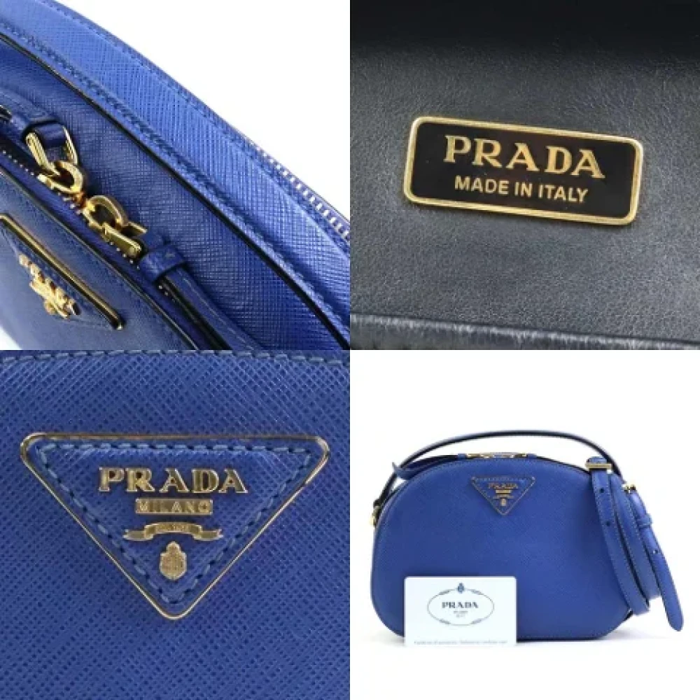 Prada Vintage Pre-owned Leather prada-bags Blue Dames