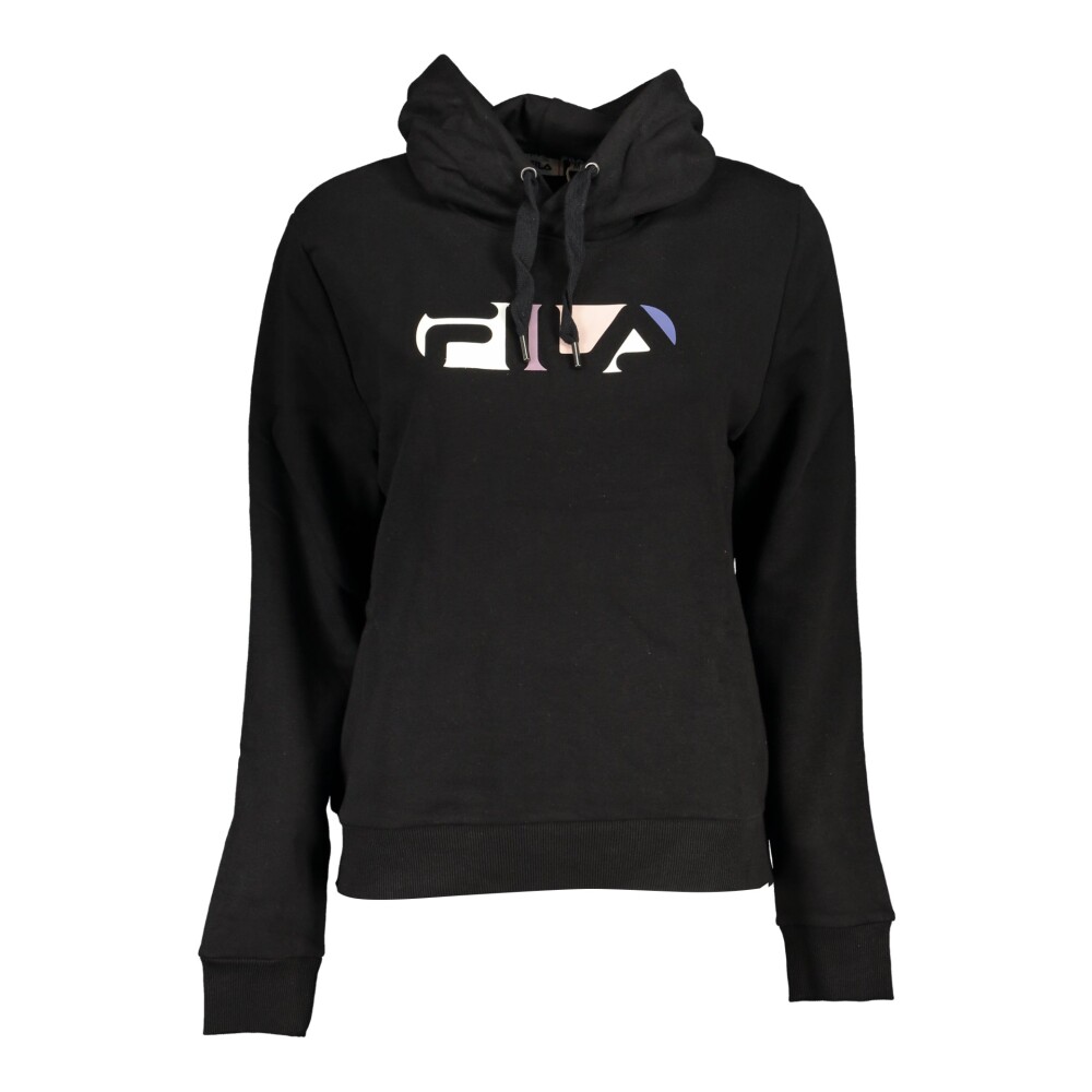 Black Hoodie with Long Sleeves and Print Fila Hoodies Miinto