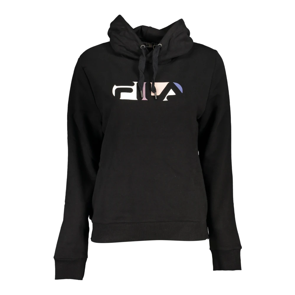 Fila Zwarte Katoenen Hoodie Sweatshirt met Logo Print Black