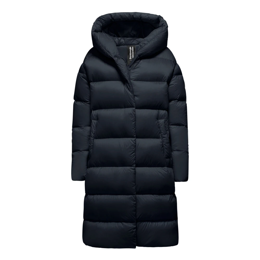 BomBoogie Nylon Lange Lijn Donsjas Blue Dames