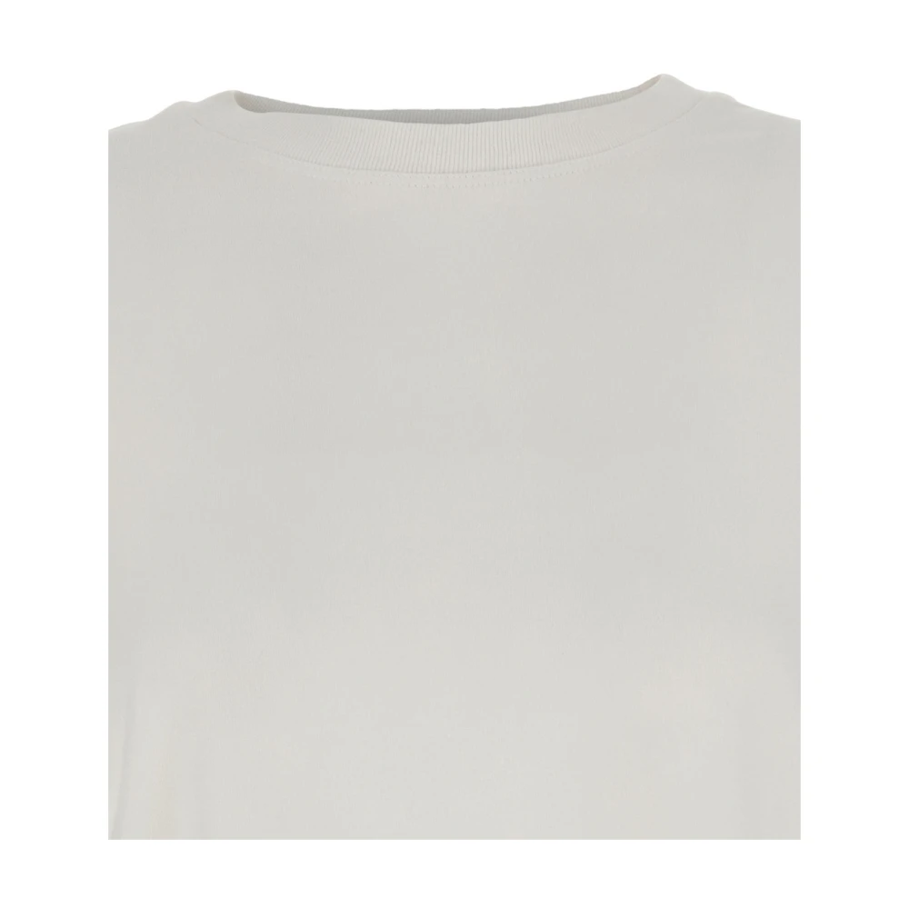 Agolde Witte Crewneck T-shirt met Dropped Schouders White Dames