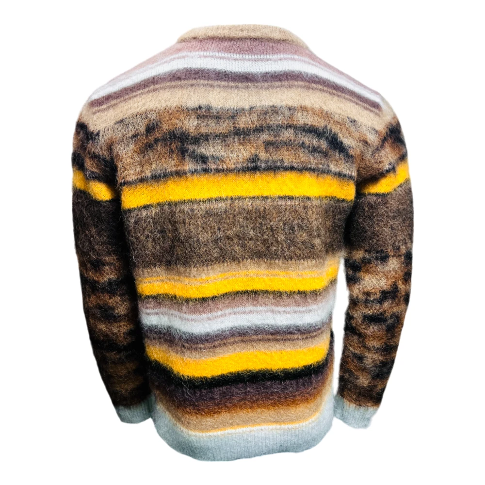 Roberto Collina Gestreepte Mohair Nylon Wol Trui Multicolor Heren