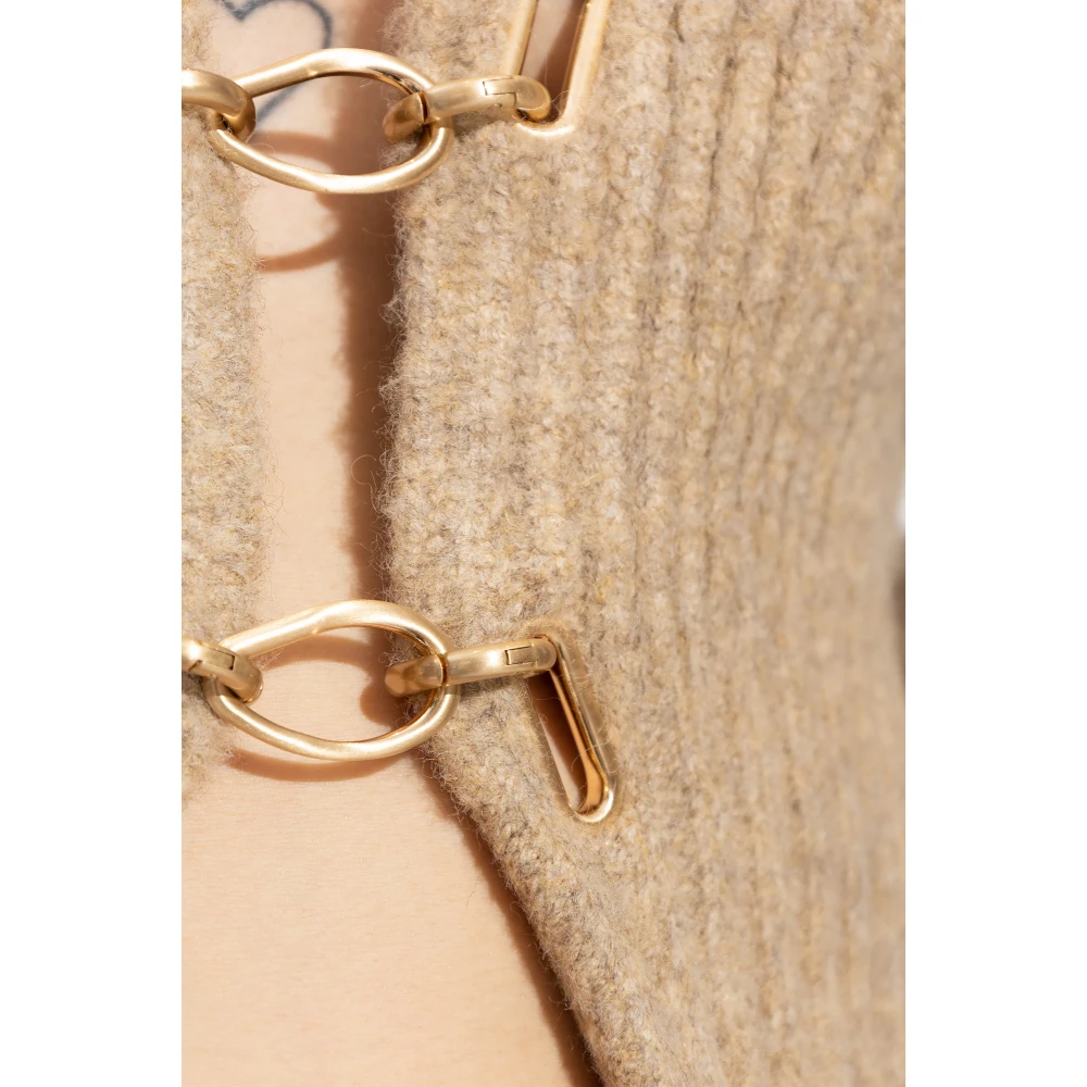 Cult Gaia Geribbelde cardigan 'Casella' Beige Dames