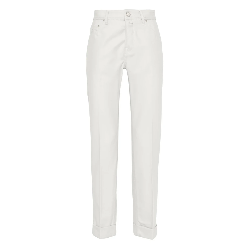 Jacob Cohën Handgemaakte wollen broek Model Scott White Heren