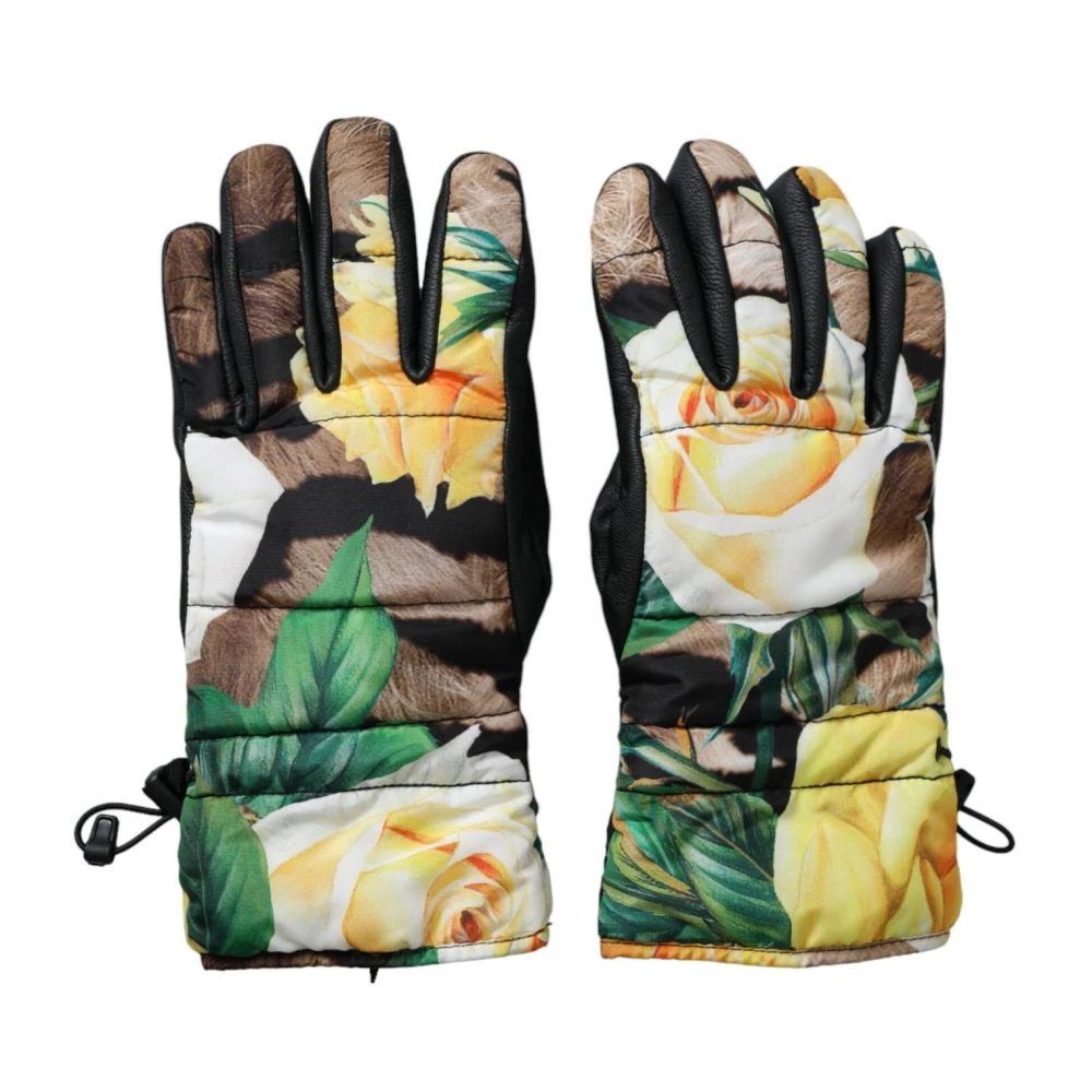 Dolce & Gabbana Bloemen Polslengte Handschoenen Multicolor Italië Multicolor Dames