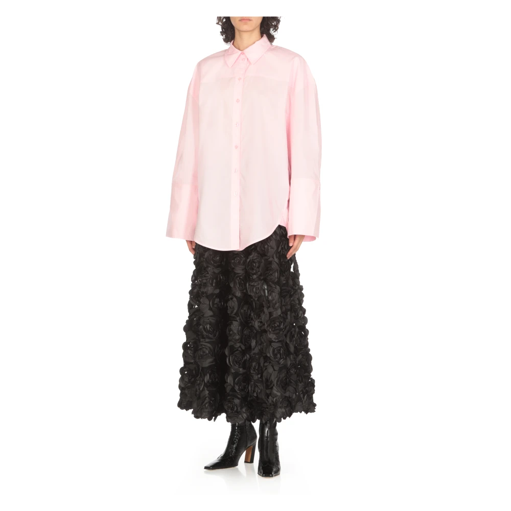 Rotate Birger Christensen Roze Katoenen Blouse met Kraag Pink Dames