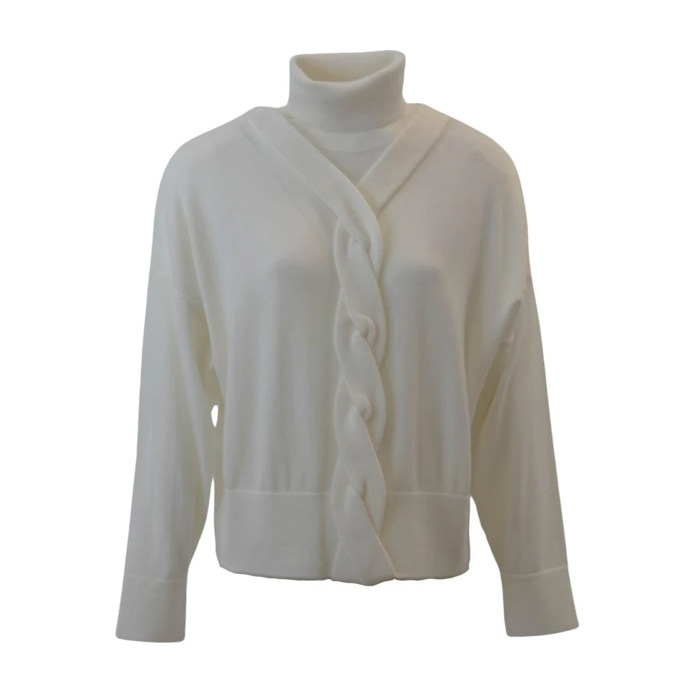 High Women's Beige Wool Blend Turtleneck Jumper - Turtlenecks - Xs - Knitwear
