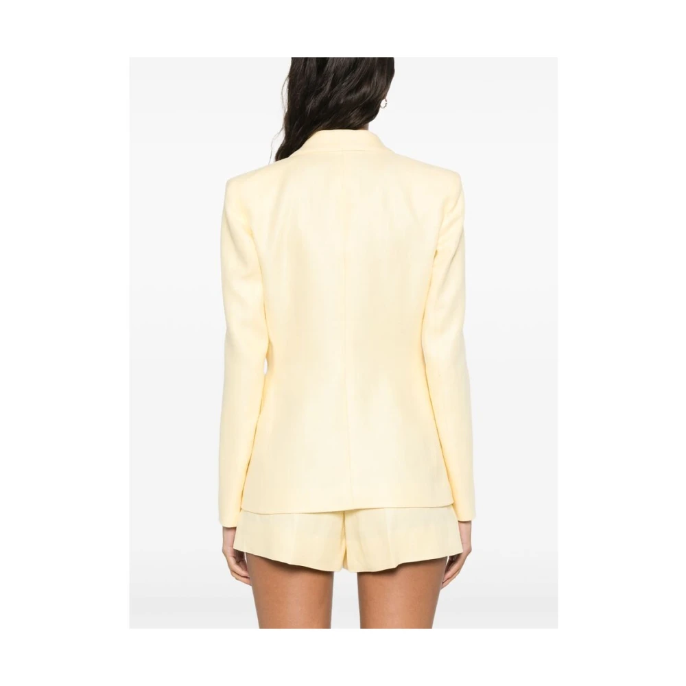 Blazé Milano Boter Geel Double-Breasted Jas Beige Dames