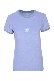 Niebieska Koszulka z Logo dla Kobiet
