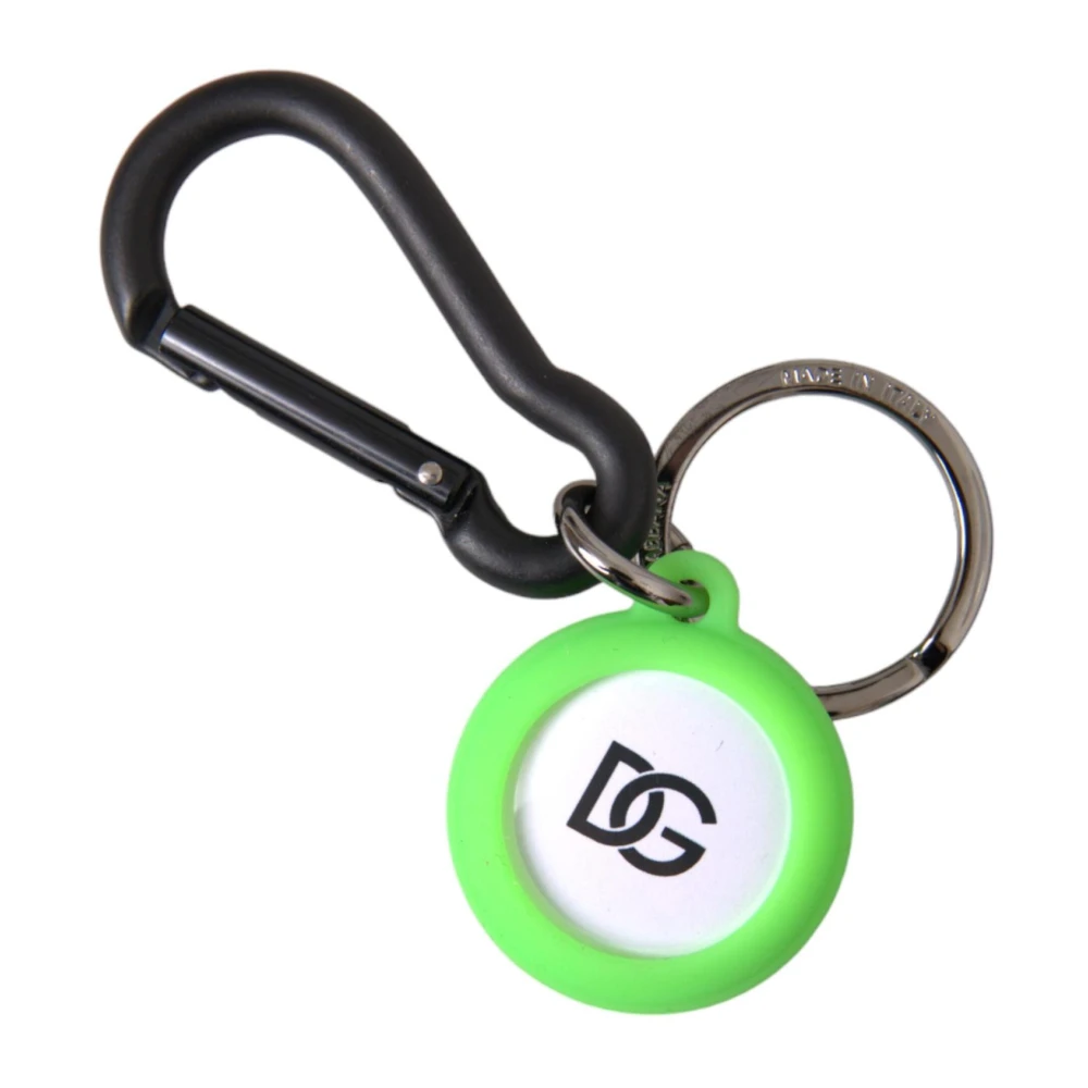 Dolce & Gabbana Groene Rubberen Logo Sleutelhanger Green Heren