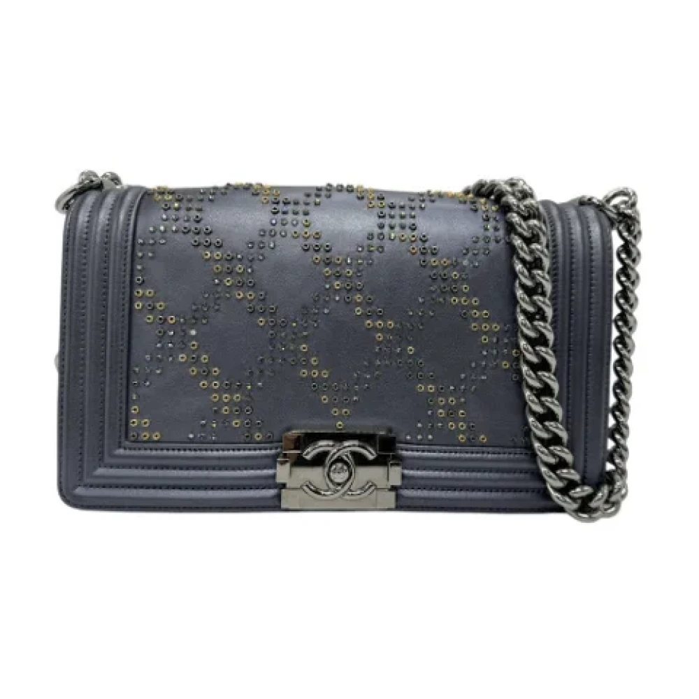 Chanel Vintage Pre-owned Leather chanel-bags Gray Dames