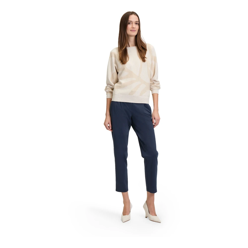 Betty & Co Gebreide trui met Lurex-draad Beige Dames