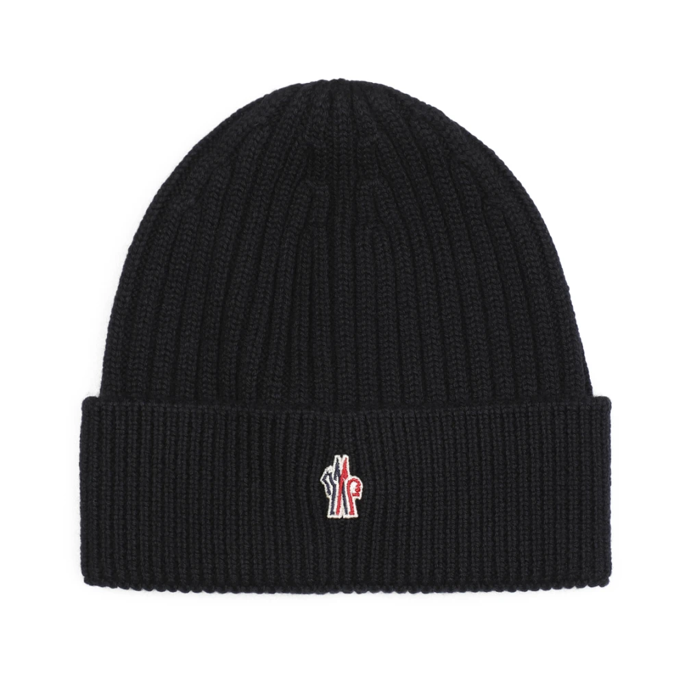 Moncler Zwarte Wollen Muts Stijlvol Accessoire Black Heren