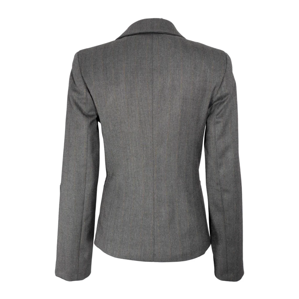 Kaos Double-Breasted Jacket met Lurex-inzet Gray Dames