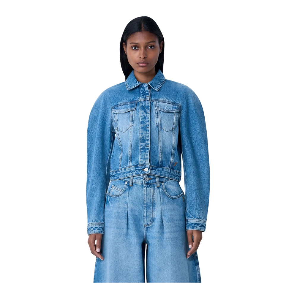 Jacquemus Blue Denim Trucker Jacket With Logo Motif - Female - Denim Jackets - Xs - Jackets