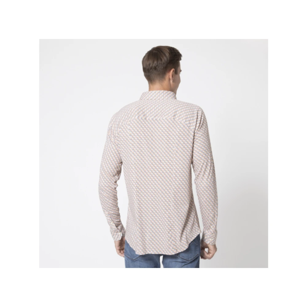 Desoto Witte Blouse met Bladerenpatroon White Heren