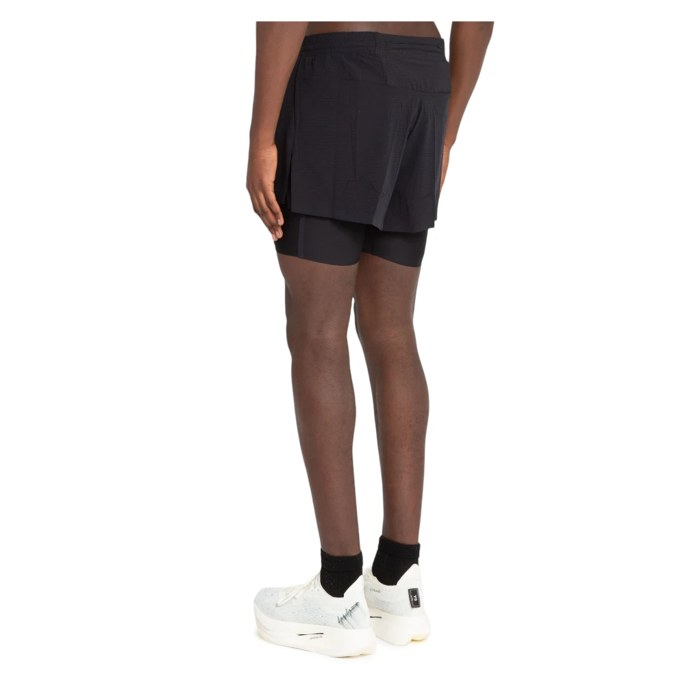 Y-3 Zwarte Logo Strakke Hardloopshorts Black Heren
