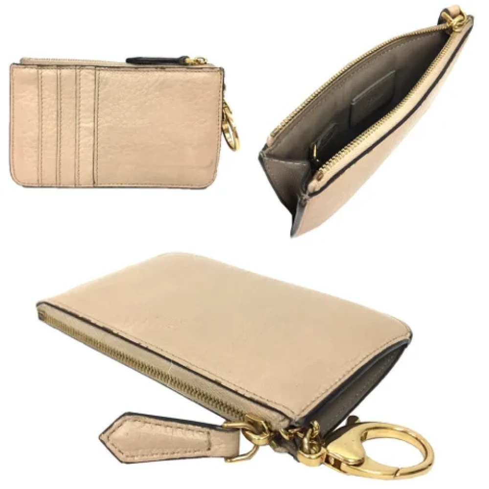 Fendi Vintage Pre-owned Leather wallets Beige Dames