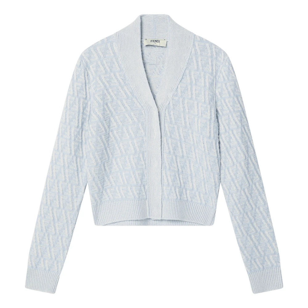 Fendi Korte Cardigan Trui Blue Dames