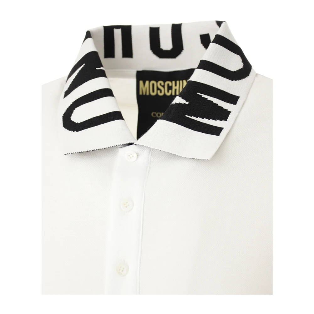Moschino Geborduurde Hals Polo Shirt White Heren
