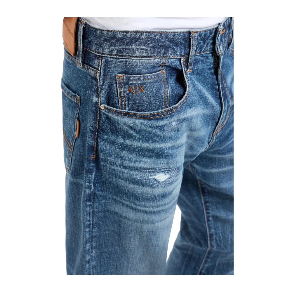 Armani Exchange Indigo Denim Jeans 5 Zakken Stijl Blue Heren