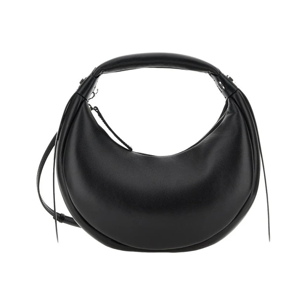 Hogan Zwarte leren hobo tas Black Dames