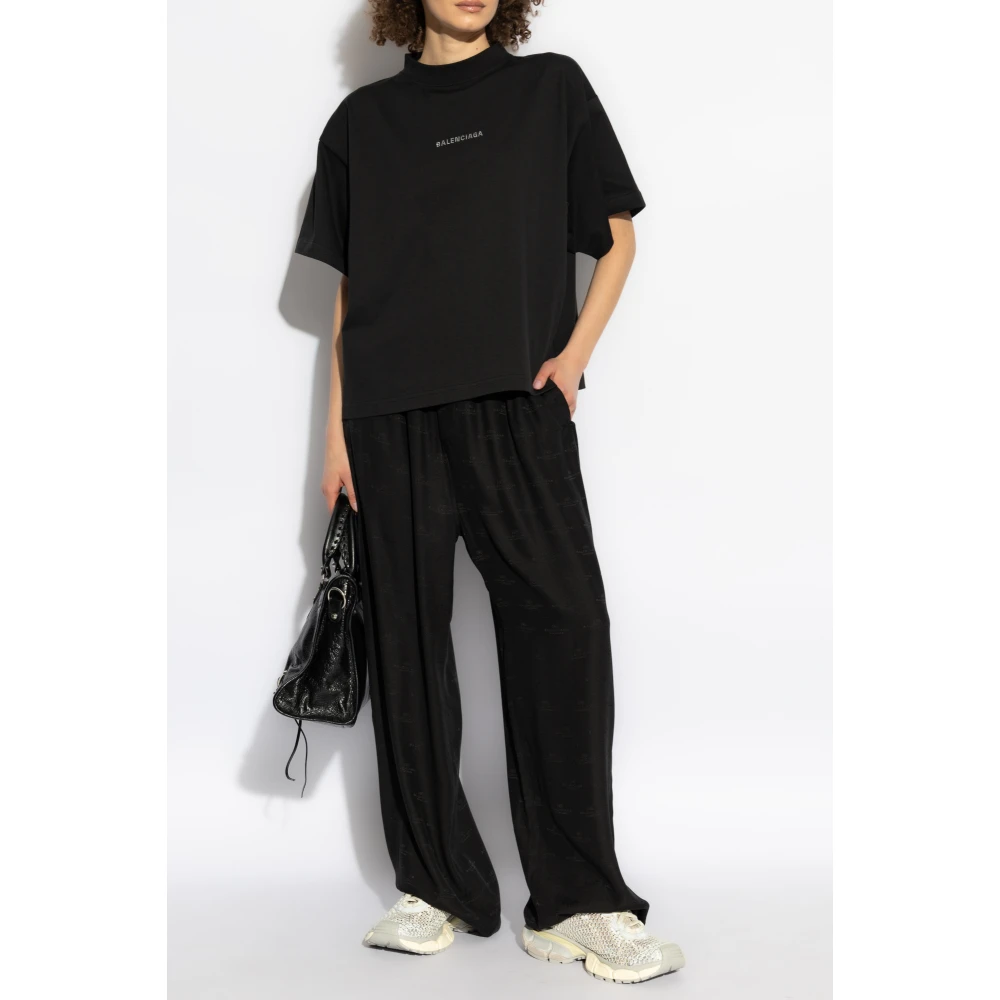 Balenciaga T-shirt met logo Black Dames
