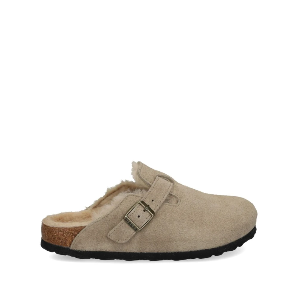 Birkenstock Donna Marrone Sandali In Shearling Marroni, Modello Slip-On