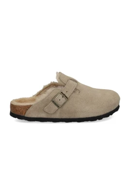 Sandaler i fårskinn, bruna, slip-on-modell