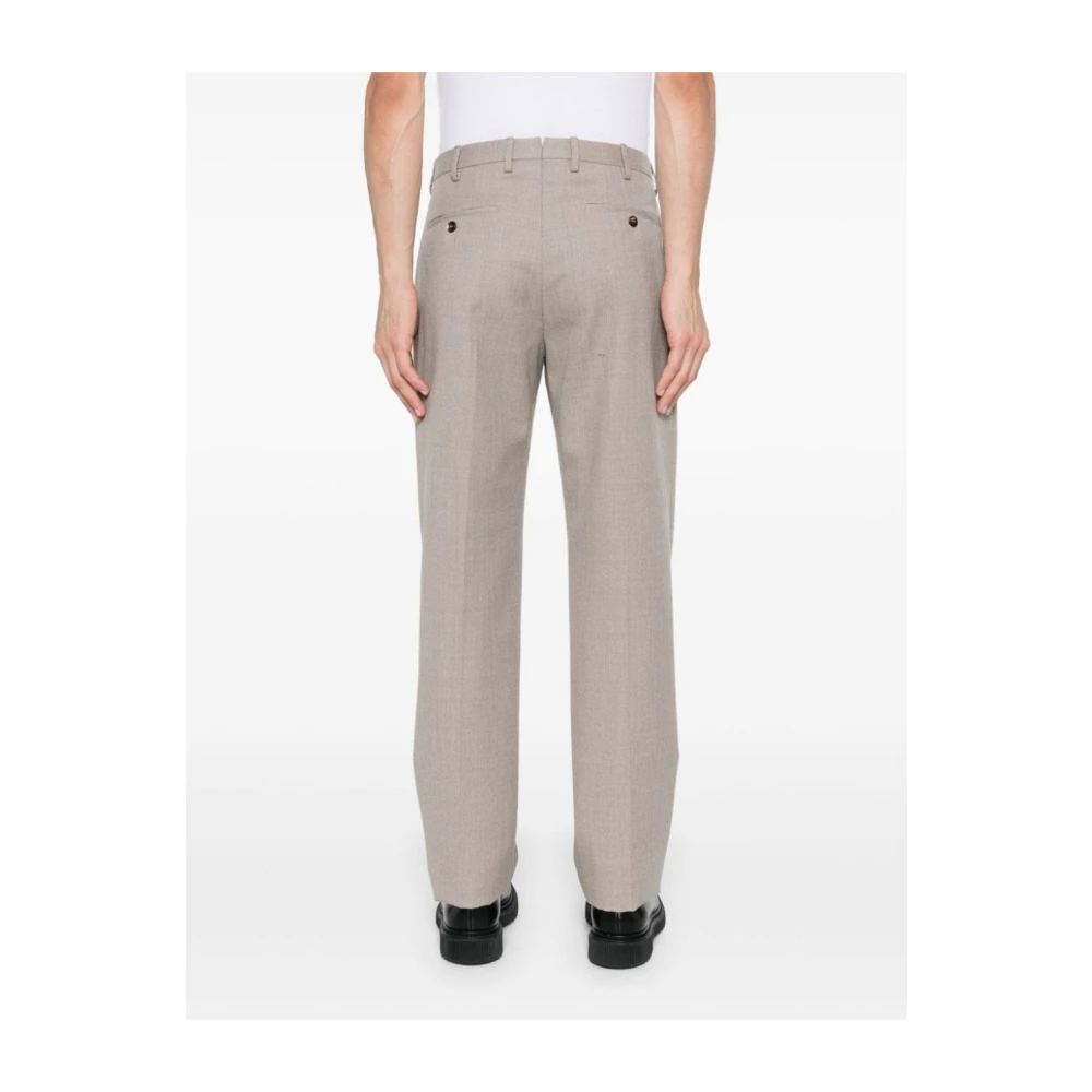 Incotex Beige Wol Broek Taps Toelopende Pijp Beige Heren