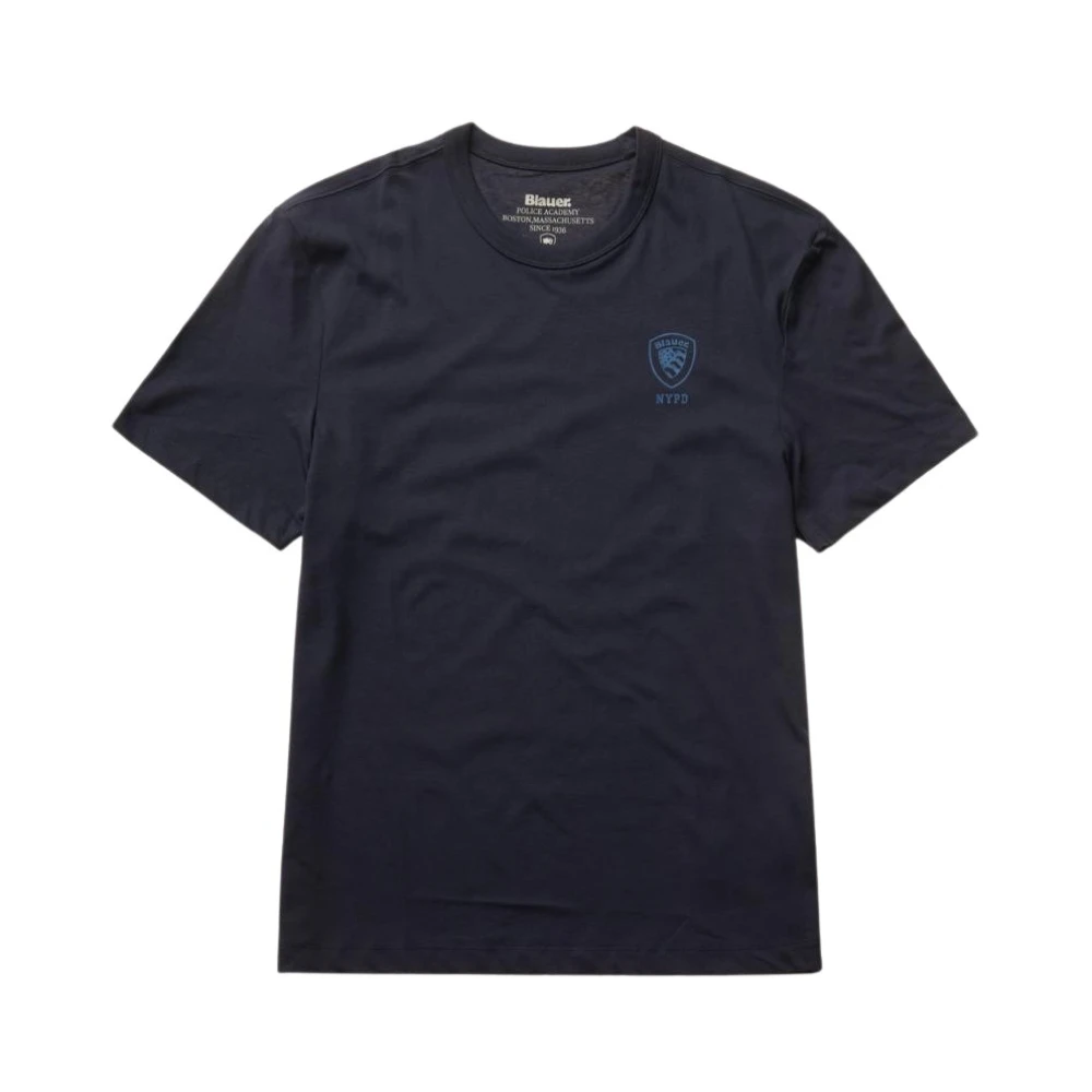 Blauer Katoenen T-shirt Blue Heren