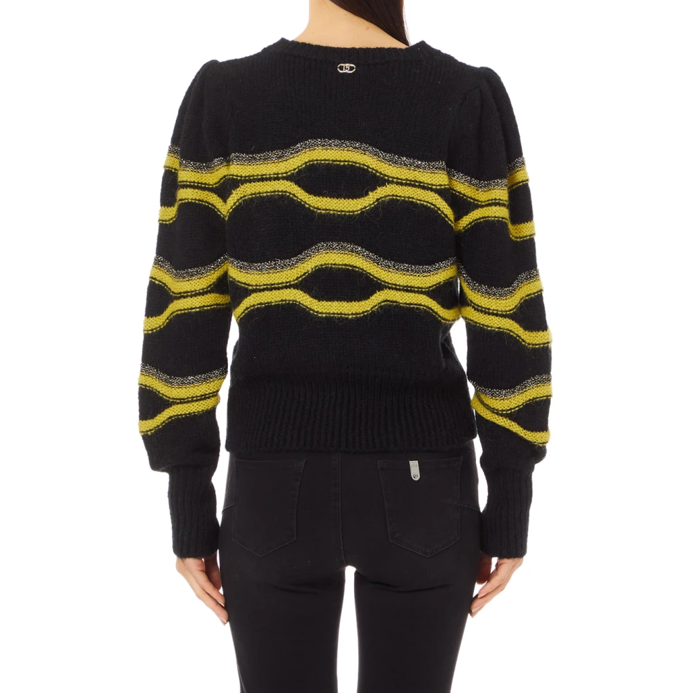 Liu Jo Elegante Zwarte Trui Multicolor Dames