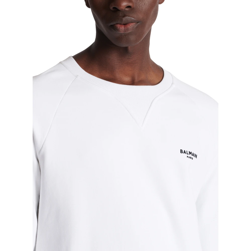 Balmain Paris flocked sweatshirt White Heren