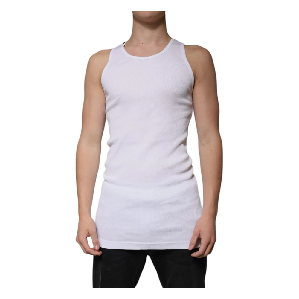 Dolce & Gabbana Men's White Sleeveless Round Neck Tank T-Shirt