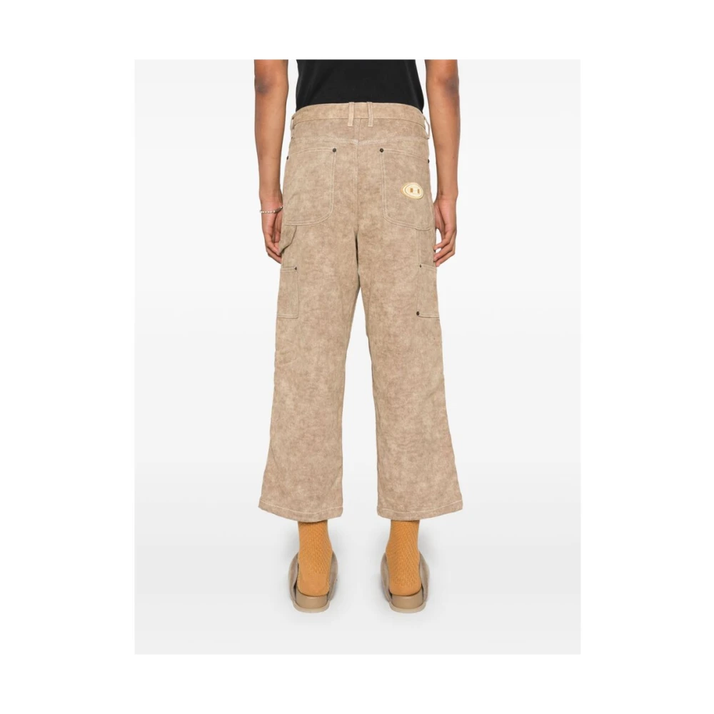 Honor The Gift Wijde Korte Beige Katoenen Broek Brown Heren