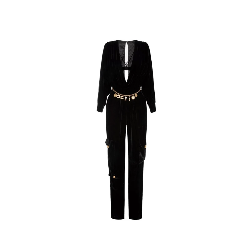Elisabetta Franchi Zwarte Jurk voor Dames Aw23 Black Dames