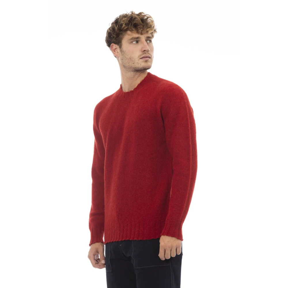 Alpha Studio Ronde Hals Lange Mouw Trui Red Heren