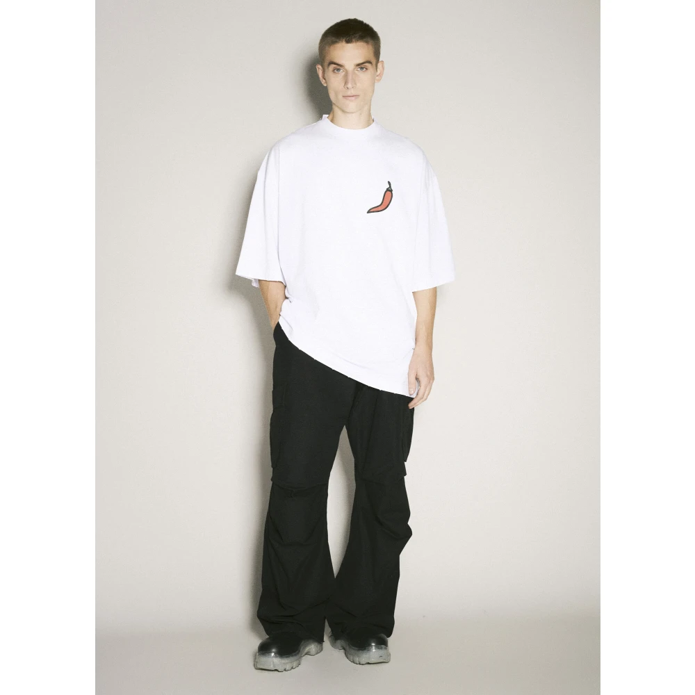 032c Vlam Logo Oversized Tee White Heren