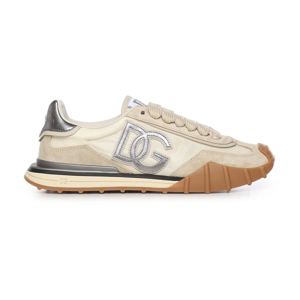 Dolce & Gabbana , Sneakers, Male, Beige, 7 Uk, Dg Athletic Fabric Trainers