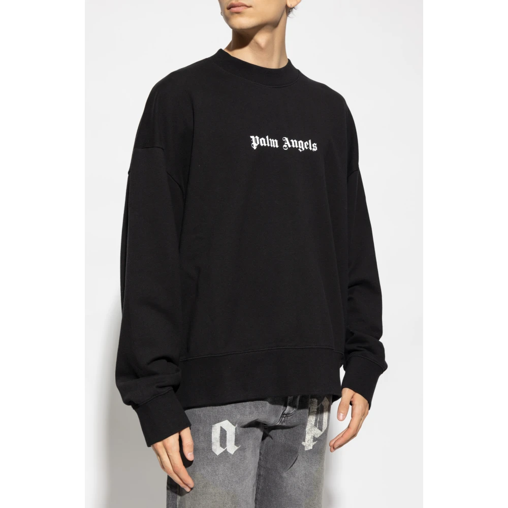 Palm Angels Sweatshirt met bedrukt logo Black Heren